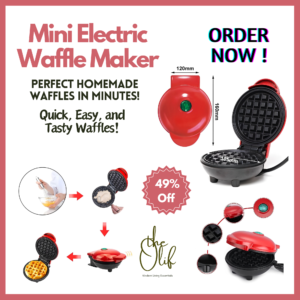 Mini Electric Waffle Maker – Non-Stick Waffle Iron for Perfect Homemade Waffles